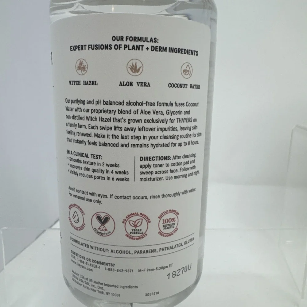 6 Thayers Facial Toner Coconut Witch Hazel Aloe Vera 12oz Alcohol-free